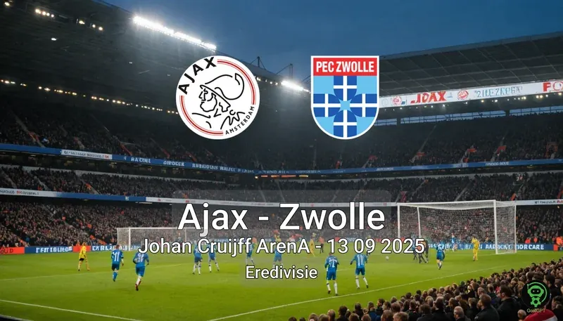 Ajax vs Zwolle Johan Cruijff ArenA – 13 09 2025 Eredivisie
