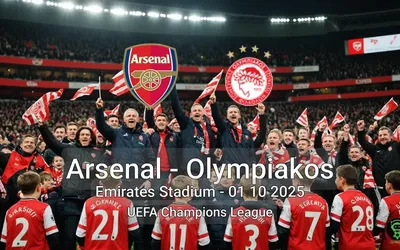 Arsenal vs Olympiakos Emirates Stadium – 01 10 2025 UEFA Champions League