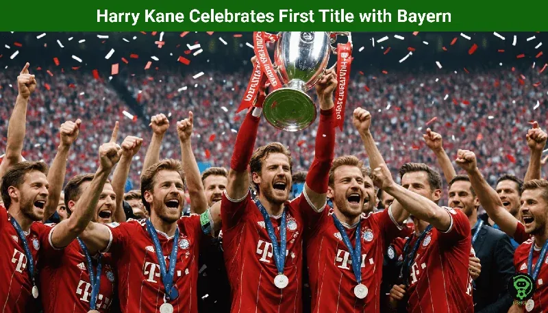 Harry Kane Celebrates First Title with Bayern