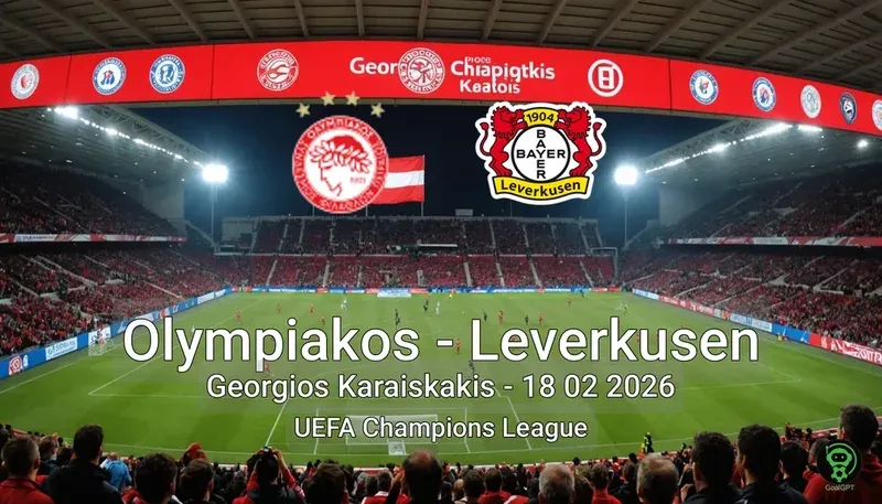 Olympiakos vs Leverkusen Georgios Karaiskakis - 18 02 2026 UEFA Champions League