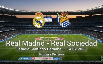 Real Madrid vs Real Sociedad Estadio Santiago Bernabeu - 14 02 2026 Primera Division