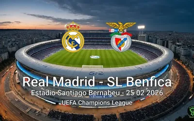 Real Madrid vs SL Benfica Estadio Santiago Bernabeu - 25 02 2026 UEFA Champions League