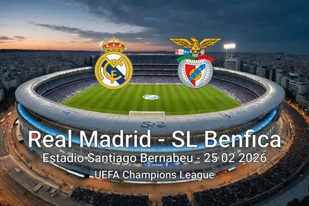 Real Madrid vs SL Benfica Estadio Santiago Bernabeu - 25 02 2026 UEFA Champions League